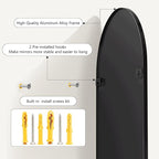 Arched Bathroom Mirror for Wall,Mirror for Vanity,38''x26'' Large Wall Mounted Mirror, Metal Frame (38'' x 26'', Black)