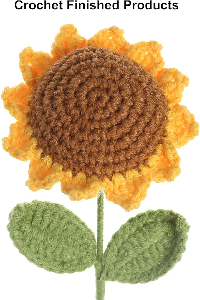 Bohemian Macramé Wall Art with Hand-Crocheted Sunflower, Cotton Rope Tapestry Decor with Tassels, Pre-Assembled Boho Wall Decor for Apartment Nursery Dorm, Unique Gift for Her (Sunflower 1pcs)
