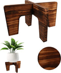 Plant Stand Indoor, Short Plants Holder for 5-15 Inch Pot, Brown Wooden Flower Pot Stand for Indoor Plants, Small Single Floor Plant Stand, Wood