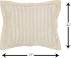 Better Trends Chenille Bedspreads Twin Size, Ivory 100% Cotton Chenille Stripe Design Tufted Bedding Coverlet Soft Lightweight, 96"x110" with 1 PC Sham 2 Pieces Set Jullian Collection
