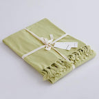 Simple&Opulence Boho Linen Throw Blanket for Bed, Couch, 50”x70” Pre-Washed Fringed Vintage Decorative Woven Blanket with Tassels, Breathable Durable Cozy Farmhouse Decor for All Seasons(Lime Green)