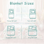 Boho Throw Blanket - 50"x60" 100% Cotton Soft Breathable Lightweight Bed Blanket, Reversible Muslin Spring Blankets Green Floral Farmhouse Decor Rustic Quilt for Bed Couch