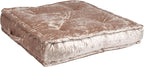 SAFAVIEH Home Collection Belia Champagne 18-inch Square Tufted Floor Pillow with Insert