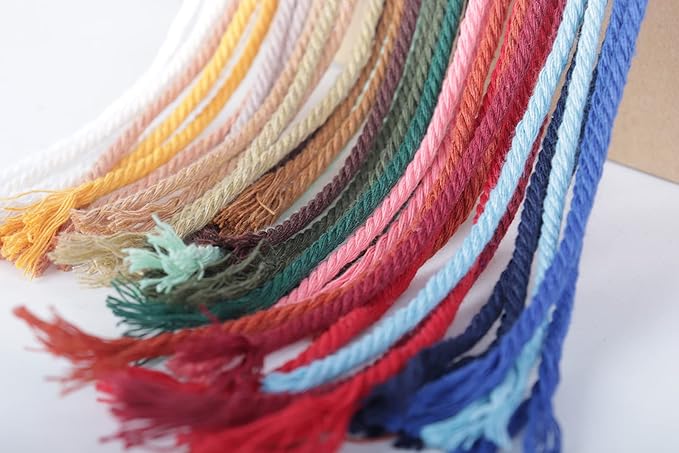 NOANTA Light Blue Macrame Cord 3mm x 109yards, Colored Macrame Rope, Cotton Rope Macrame Yarn, Colorful Cotton Craft Cord for Wall Hanging, Plant Hangers, Crafts, Knitting