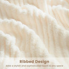 Snuggle Sac Queen Size Blanket for Bed, Soft Luxurious Bedding Blankets, Large Fuzzy Plush Microfiber Blankets, Cream, 90x90 inches