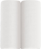 meowcards Muslin Swaddle Blankets for Baby, Unisex Baby Boys Girls Essentials, Large 47 x 47 inches, Boho Receiving Blankets Newborn Registry Must Haves (White-White, Printed)