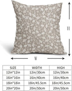 Tan Khaki Floral Pillow Covers 16x16 Set of 2 Vintage Rustic Old Style Cute Small Flower Cream Print Decorative Outdoor Pillowcases Farmhouse Throw Cushion Case Decor for Couch Sofa Bed