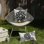 DFXSZ Black Grey Flower Pillow Covers 12x20 Inch Set of 2 White Gray Colored Throw Pillows Outdoor Waterproof Decor for Living Room Sofa Patio Funiture Garden Floral Polyester Pillow Covers 002I12