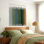 KHOYIME Macrame Wall Hanging Large Boho Home Decor Aesthetic, Bohemian Green Tassels Tapestry Modern Handmade Artwork Chic Wall Art Decorations for Living Dining Room Bedroom Nursery Office 38.5"x43"