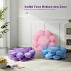 Lotus Flower Floor Pillows, Large Cushion Inspired by Lotus Flower Design, Decorative Seating for Living Room, Bedroom, and Lounge, Soft Washable Floor Cushion for Relaxation, and Family Activities