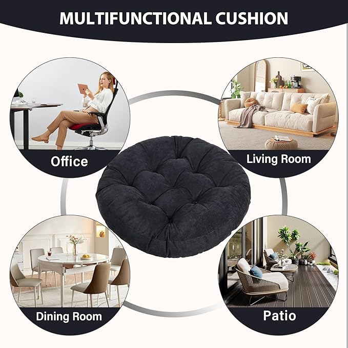 Tiita Outdoor Cushions Square Floor Pillow Thicken Tufted Seat Pad Large Floor Cushion for Yoga Meditation Living Room