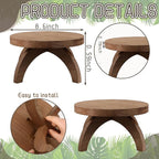 Novabright 2 Pcs Short Plant Pedestal Wood Plant Stool Round Low Wood Riser Pedestal Display Decor Flower Indoor Outdoor Rustic Farmhouse Table Balcony Decor Board Flower Holder Rise (Rustic Color)