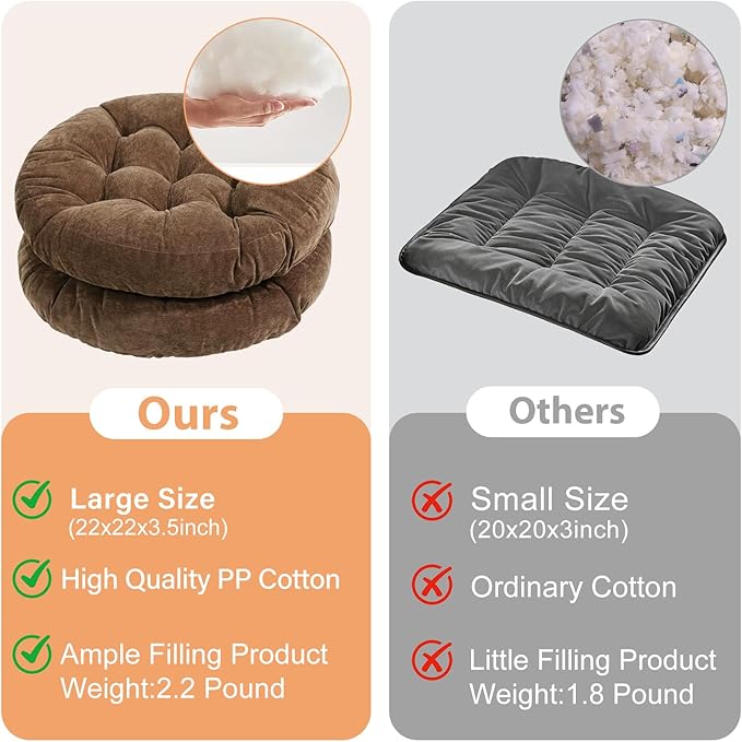 Tiita Outdoor Cushions Square Floor Pillow Thicken Tufted Seat Pad Large Floor Cushion for Yoga Meditation Living Room