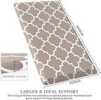WISELIFE Anti Fatigue Floor Mat - 4/5 Inch Thick Kitchen Mat Non Slip Waterproof Heavy Duty Ergonomic Comfort Mat Durable for Home, Office, Sink, Laundry,(22" x 36", Khaki)