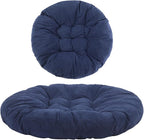 Extra Large Floor Pillow 35 Inch Round Floor Meditation Cushion Papasan Swing Cushion for Adults Oversized Playroom Pillows Big Pillow for Yoga Living Room Sofa Balcony(Dark Blue, Classic)