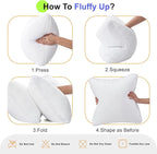 20x20 Premium Down Alternative Pillow Inserts, Set of 2 – Ultra-Plush Throw Pillows with 100% Cotton Cover for Sofa, Couch & Bed – Luxury Machine Washable Cushions