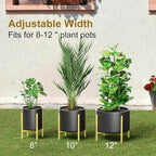 Metal Plant Stands for Indoor Plants Adjustable for 8 9 10 11 12 inches Planter Mid Century Stable Stylish Corner Plant Stand for Outdoor, Gold 1Pack, Pot not Included