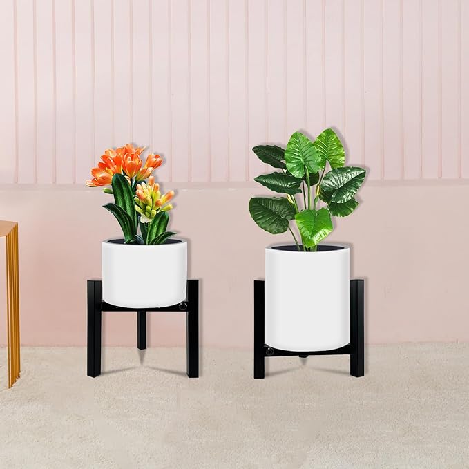 4 Pcs Mini 3Legs Adjustable Metal Plant Stand for 5"-10" Plant Pot – Indoor & Outdoor (Black, 4 Pcs)