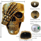 Skull Fence Planter for Outdoor Plants, Spooky Skull Wall Planters for Indoor Outdoor Décor, Funny Gothic Hanging Skeleton Head Plant Pot Gold Face Vase with Drainage
