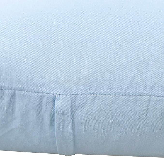 4-Pack 100% Cotton Lumbar Comfortable Solid Decorative Throw Pillow Case,Thmyo Rectangle Cushion Cover Pillowcase Sublimation Blank Pillow Covers DIY Throw Pillowcase(12x20inch/30x50cm, Light Blue)