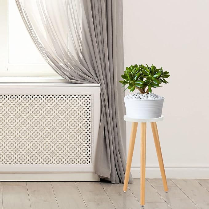 Wood Plant Stand Indoor, Mid Century Modern Planter, Wood Flower Pot Stand, Tall Holder Plant Stands for Indoor Boho Rustic Wooden Stool for Plant Pot Holder(A2)