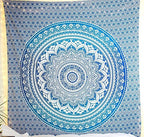 Popular Handicrafts Tapestry Wall Hanging Hippie Ombre Mandala Bohemian Hippy Psychedelic Design Indian Indian Magical Tapestries Bedspread 84 x 90 Inches (215cm x 230cm) Red Yellow - color: Blue, size: 90"L x 84"W