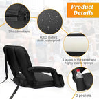 2 Pack Stadium Seats for Bleachers with Upgraded Armrests and Strong Back Support, Bleacher Seats with Extra Wide Cushion, 6.6LBS Lightweight, 6 Reclining Positions, Floor Chair for Indoor Outdoor