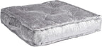 SAFAVIEH Home Collection Belia Silver 18-inch Square Tufted Floor Pillow with Insert