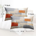 Britimes Throw Pillow Covers Modern Home Art Decor, 12 x 20 Inches Set of 2 Pillow Cases Decorative, Abstract Oil Painting Pillowcases for Bedroom, Living Room, Beige Orange