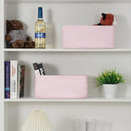 3-Pack Storage Baskets for Organizing | Woven Shelf Toy Basket | Rope Baskets for Gifts Empty | Closet Organizer Bins with Handles | Cube Decorative Box | 13.7×7.1×6.7” | Mixed Pink