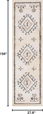 SAFAVIEH Kilim Collection Runner Rug - 2'3" x 13', Ivory & Black, Handmade Flat Weave Jute, Ideal for High Traffic Areas in Living Room, Bedroom (KLM762A)