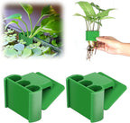 2 Pk Upgraded Aquarium Plant Holder, 3-Hole Hanging Holder with Clip, Suitable for Fish Tank Decoration, Green