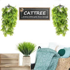 CATTREE Artificial Hanging Plants Fake Boston Vines Ferns Ivy Plant, Faux Vine Greenery Leaves Rattan for Outdoor UV Resistant for Wall Indoor Hanging Baskets Wedding Party DIY Garland Décor - 4 Pack