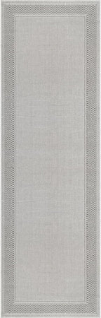 CAMILSON Easy Jute Rug 2x7, Indoor and Outdoor Off-White Runner Rug for Kitchen, Hallway and Entryway, Bordered Boho Woven Design, Easy-Cleaning, Washable Outside Carpet (2 x 7)