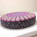 Indian Mandala Cotton Handmade Round Floor Pillow Comfortable Car Bed Sofa Decor Large Round Cushion Cover Bohemian Meditation Pillow Case Ottoman Pouf Cover Pet Dog Bed