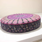 Indian Mandala Cotton Handmade Round Floor Pillow Comfortable Car Bed Sofa Decor Large Round Cushion Cover Bohemian Meditation Pillow Case Ottoman Pouf Cover Pet Dog Bed