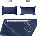 Thmyo 4-Pack 100% Cotton Lumbar Comfortable Solid Decorative Throw Pillow Case Rectangle Cushion Cover Sublimation Blank Pillow Covers Christmas DIY Throw Pillowcase(12x20inch/30x50cm,Midnight Blue)