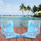 JMGBird Floor Chair with Back Support - Adjustable 5-Position Gaming Chair, Waterproof Light Blue Floral Print, Indoor Outdoor Meditation Cushion