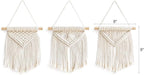 Mkono Boho Wall Decor Mini Macrame Wall Hanging Art 3 Pack Cute Christmas Tree Decoration for Living Room Bedroom Bathroom Teen Girls Room Dorm Home Office Gift Idea, 8''W x 9''H, Small