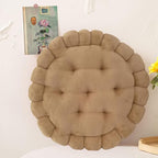 vctops Round Chair Pad Seat Cushion Solid Velvet Color Seat Pad Indoor Floor Cushion Super Soft Warm Chair Cushion Pad for Home Kitchen Dining Room Office (Camel,16")