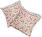 Brown Red Floral Pillow Covers 18x18 Set of 2 Vintage Rustic Old Style Cute Small Flower Print Decorative Outdoor Pillowcases Farmhouse Throw Cushion Case Decor for Couch Sofa Bed
