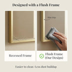 36"x36" Large Gold Wall Mirror, Metal Framed Bathroom Vanity Mirror, Oversized Square Mirror Over Sink, Luxury Living Room Decor, Flush Mount