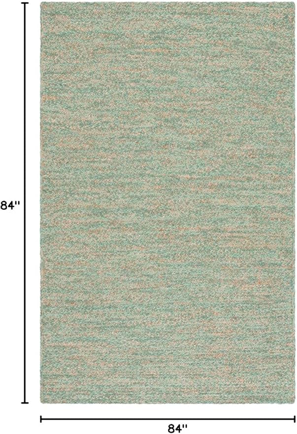 SAFAVIEH Natural Fiber Collection Area Rug - 7' Round, Grey & Natural, Handmade Flat Weave Stripe Jute & Cotton, Ideal for High Traffic Areas in Living Room, Bedroom (NFB652F)