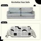 Boho Chenille Couch Cover with Tassels, Bohemian Sofa Cover for 3 Cushion Couch, L-Shaped Sectional, Loveseat, 2/3/4 Seater (71" x 102", Black)