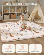 Baby Play Mat for Floor,1.2" Thick 50x50 Playpen Mat,Safe Padding Tummy Time Mats for Babies and Infants Toddlers,Cushioning Foam Mats for Kids Crawling,Non-Slip Baby Playmat,Yoga,Tatami,Nursery Rug