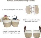 Cotton Rope Hanging Baskets for Organizing 2 Pcs Round Small Wall Basket with Handles Woven Organizer Storage Basket for Kitchen Bedroom Living Room Office (6”x6”, Light Brown)