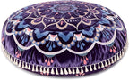 Hihealer Meditation Cushion, Large Velvet Floor Pillow for Yoga, Meditation & Mindfulness, Supportive Memory Foam Bolster (Purple)