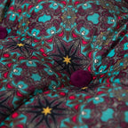 LINGXIYA Floor Pillow,Bohemian Cushion,Tatami Floor Cushion Mat,Tufted Pillow Seat Chair Pad for Yoga Meditation Living Room Balcony,15.7"x15.7"x3.5",Purple