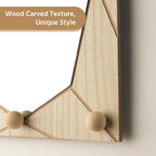 Mirror Wall Decor for Living Room Bedroom, Cottage Octagon Decorative Mirror Art for Modern Rustic Boho House, Geometric Hanging Wall Art Accent Above TV Desk Bed Table Decor, 15.6x11.6