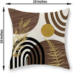 Boho Brown Pillow Covers 18x18 Set of 2 Brown Gold Leaf Tropical Decor Mid Century Throw Pillows Outdoor Bohemian Decorative Pillowcase Farmhouse Abstract Modern Cushion Case for Couch Sofa